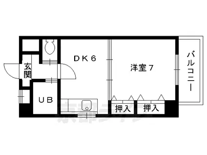 パトリード有栖Ⅱ(1DK/2階)の間取り写真