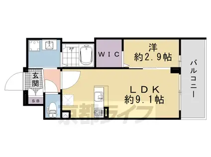 京都市烏丸線 十条駅(京都市営) 徒歩3分 8階建 新築(1LDK/4階)の間取り写真