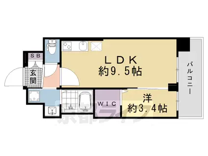 ソルテラス京都JUJO薫(1LDK/5階)の間取り写真