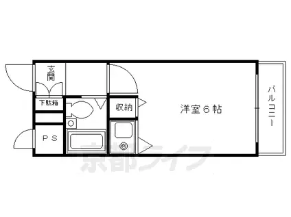 阪急電鉄京都線 大宮駅(京都) 徒歩3分 4階建 築39年(ワンルーム/2階)の間取り写真
