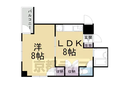 グランフォルム西院(1LDK/5階)の間取り写真