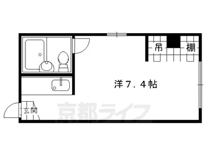 京都市烏丸線 北山駅(京都) 徒歩19分 3階建 築47年(1K/1階)の間取り写真