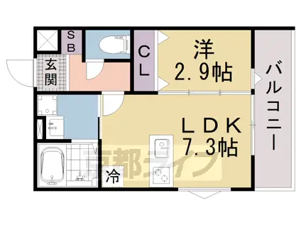 京都市東西線 椥辻駅 徒歩5分 3階建 新築(1LDK/1階)の間取り写真