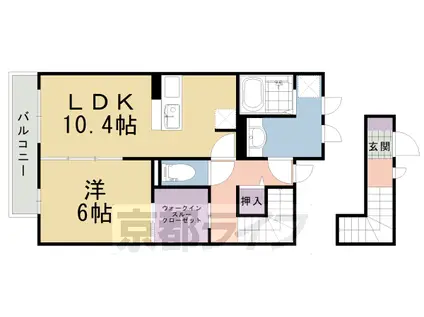 東海道本線 桂川駅(京都) 徒歩9分 2階建 築15年(1LDK/2階)の間取り写真