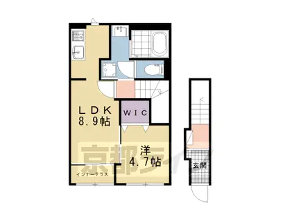 京都市烏丸線 北大路駅 徒歩15分 2階建 新築(1LDK/2階)の間取り写真