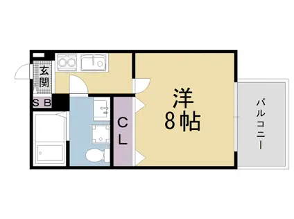 京都市烏丸線 今出川駅 徒歩15分 3階建 新築(1K/1階)の間取り写真