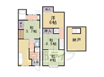 京福北野線 御室仁和寺駅 徒歩41分 3階建 築39年(4K)の間取り写真