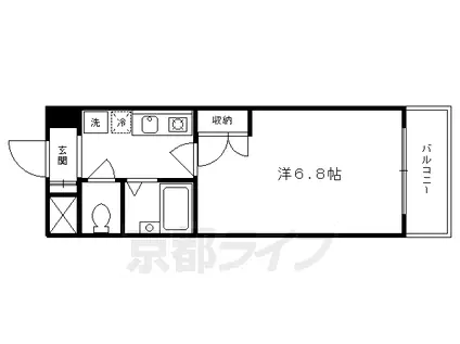 京都市東西線 京都市役所前駅 徒歩4分 10階建 築26年(1K/5階)の間取り写真