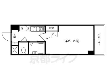 京都市東西線 京都市役所前駅 徒歩4分 10階建 築26年(1K/2階)の間取り写真