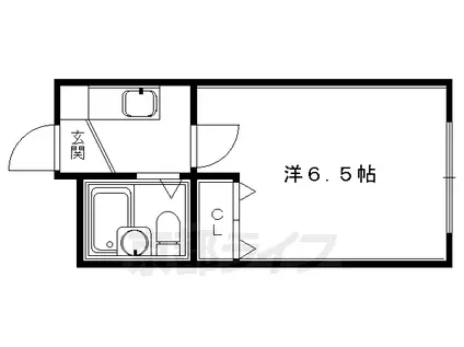 京都市烏丸線 丸太町駅(京都市営) 徒歩4分 4階建 築44年(1K/1階)の間取り写真