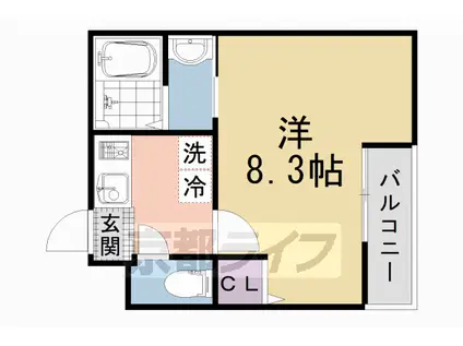 EN西ノ京二条(1K/4階)の間取り写真