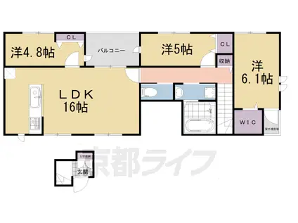 京阪電気鉄道京阪線 樟葉駅 徒歩24分 2階建 築2年(3LDK)の間取り写真