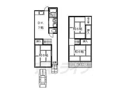 東海道本線 長岡京駅 徒歩35分 2階建 築53年(3DK)の間取り写真