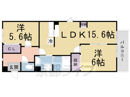 京阪電気鉄道京阪線 橋本駅(京都) 徒歩13分 2階建 築29年(2LDK/2階)の間取り写真