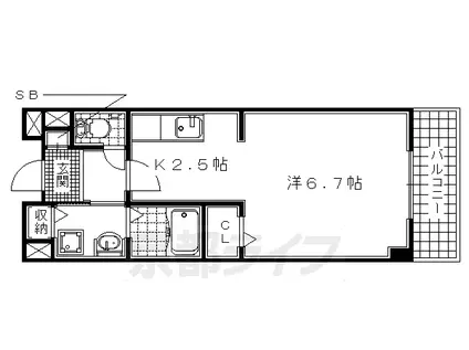 バンブーフォレスト(1K/1階)の間取り写真