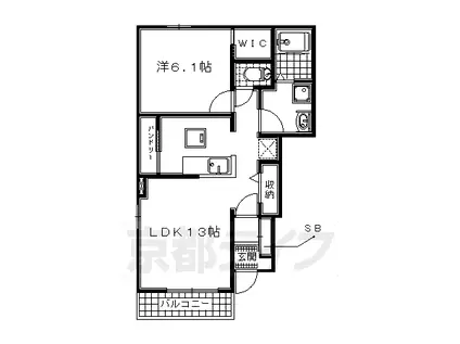 京阪電気鉄道京阪線 石清水八幡宮駅 徒歩42分 2階建 築14年(1LDK/1階)の間取り写真