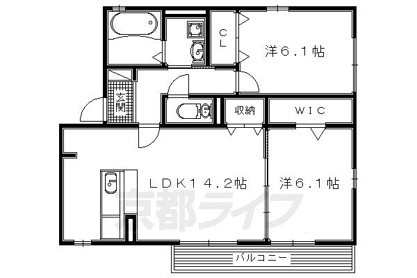 京阪電気鉄道京阪線 樟葉駅 徒歩22分 2階建 築16年(2LDK/2階)の間取り写真