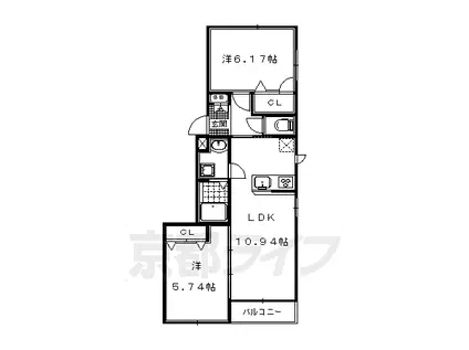 SHAINING TERRACE 西賀茂(2LDK/1階)の間取り写真