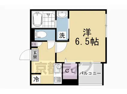 阪急電鉄京都線 大宮駅(京都) 徒歩5分 3階建 築1年(1K/2階)の間取り写真