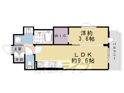 京都市烏丸線 十条駅(京都市営) 徒歩3分 8階建 新築(1LDK/5階)の間取り写真