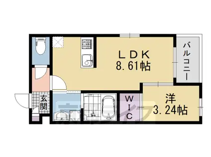 山陰本線 丹波口駅 徒歩8分 3階建 新築(1LDK/1階)の間取り写真