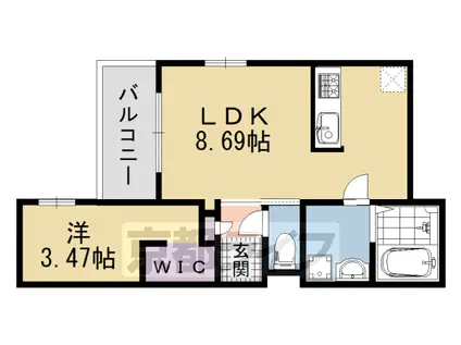 山陰本線 丹波口駅 徒歩8分 3階建 新築(1LDK/1階)の間取り写真