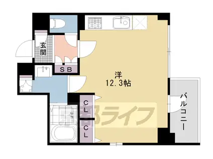 CALM姉小路通(ワンルーム/5階)の間取り写真