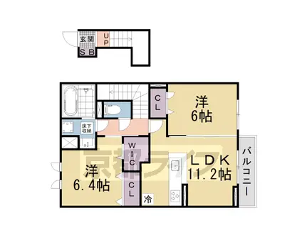 MIMOSA SETA(2LDK/2階)の間取り写真