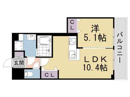 叡山電鉄 修学院駅 徒歩6分 5階建 新築(1K/2階)の間取り写真
