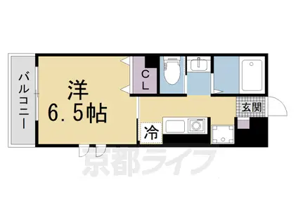 コンテネレッツァ枚方Ⅱ(1K/1階)の間取り写真