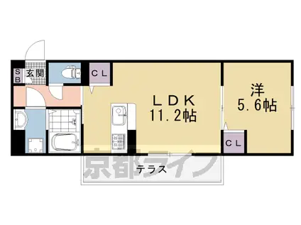 山陰本線 太秦駅(JR) 徒歩17分 3階建 築1年(1LDK/1階)の間取り写真