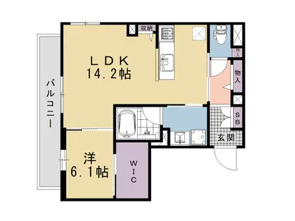 シャーメゾン マーサ東山(1LDK/2階)の間取り写真