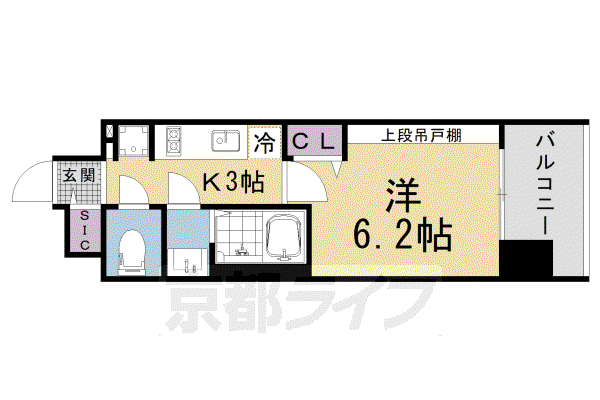 プレサンス大津京町ヴェリス(1K/10階)の間取り写真