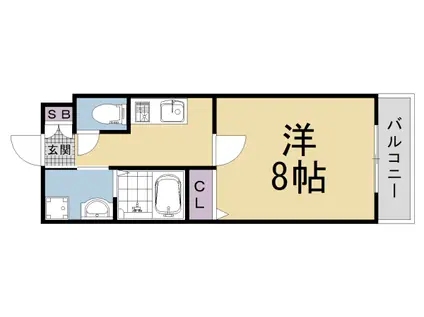 山陰本線 二条駅 徒歩4分 3階建 新築(1K/3階)の間取り写真