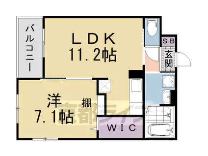 シャルマン唐橋南Ⅱ(1LDK/1階)の間取り写真
