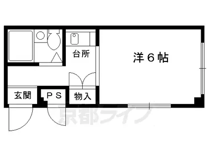 京都市烏丸線 今出川駅 徒歩5分 3階建 築39年(1K/2階)の間取り写真