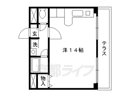 アビタシオン鴨川(ワンルーム/地下階)の間取り写真