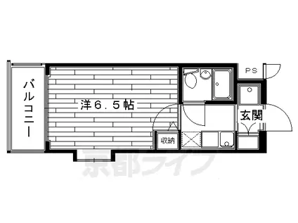 デトム・ワン京大前2(1K/2階)の間取り写真