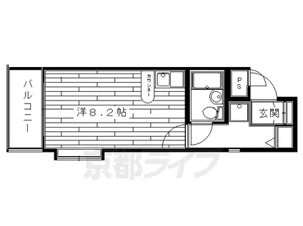 デトム・ワン京大前2(ワンルーム/2階)の間取り写真