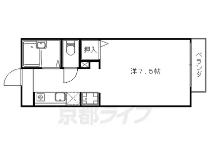 インサイトコート山科(1K/2階)の間取り写真