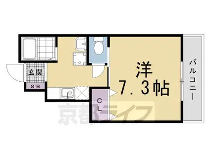 京都市東西線 六地蔵駅(京都市営) 徒歩11分 2階建 築1年(1K/1階)の間取り写真