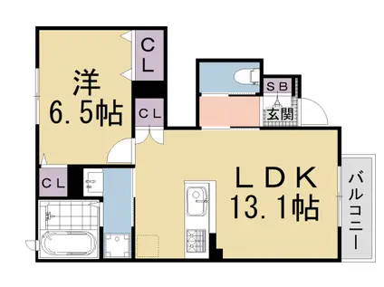 QBTⅧ(1LDK/1階)の間取り写真