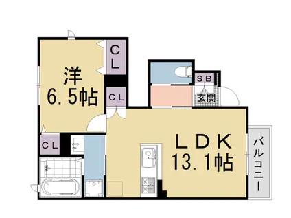 QBTⅧ(1LDK/1階)の間取り写真