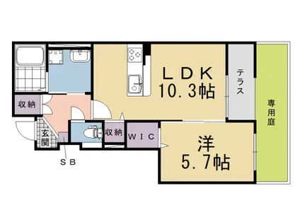 フィラーレ藤(1LDK/1階)の間取り写真