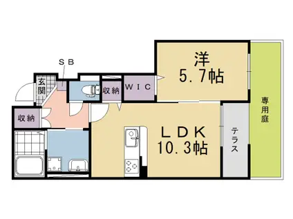 フィラーレ藤(1LDK/1階)の間取り写真