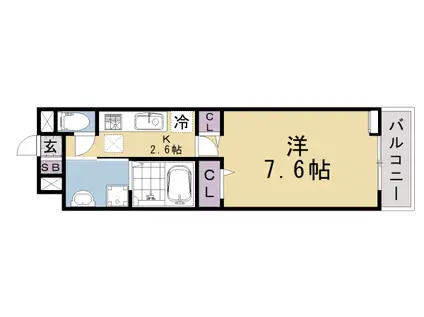 阪急電鉄嵐山線 上桂駅 徒歩10分 3階建 新築(1K/2階)の間取り写真