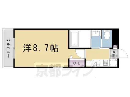 SILK HOUSEとなみ 3号館(1K/2階)の間取り写真