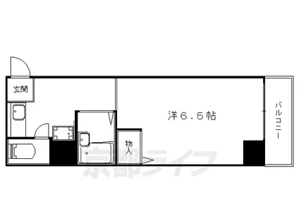 京都市東西線 東野駅(京都) 徒歩11分 4階建 築28年(1K/3階)の間取り写真