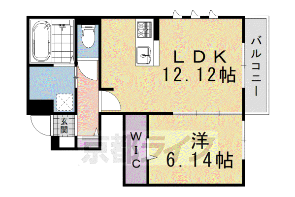 LIVRA紫竹(1LDK/1階)の間取り写真