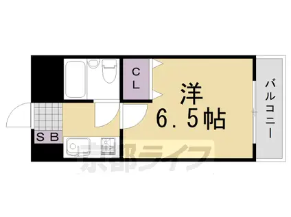 阪急電鉄京都線 桂駅 徒歩47分 4階建 築39年(1K/3階)の間取り写真